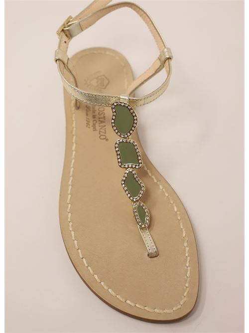 Green jeweld sandals Da Costanzo | 4PIETREOROVERDE